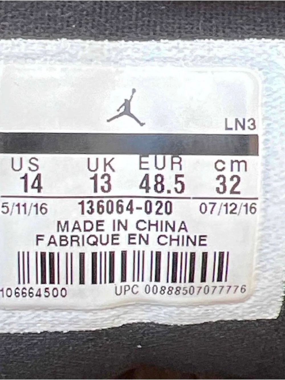 Jordan 3 size 14